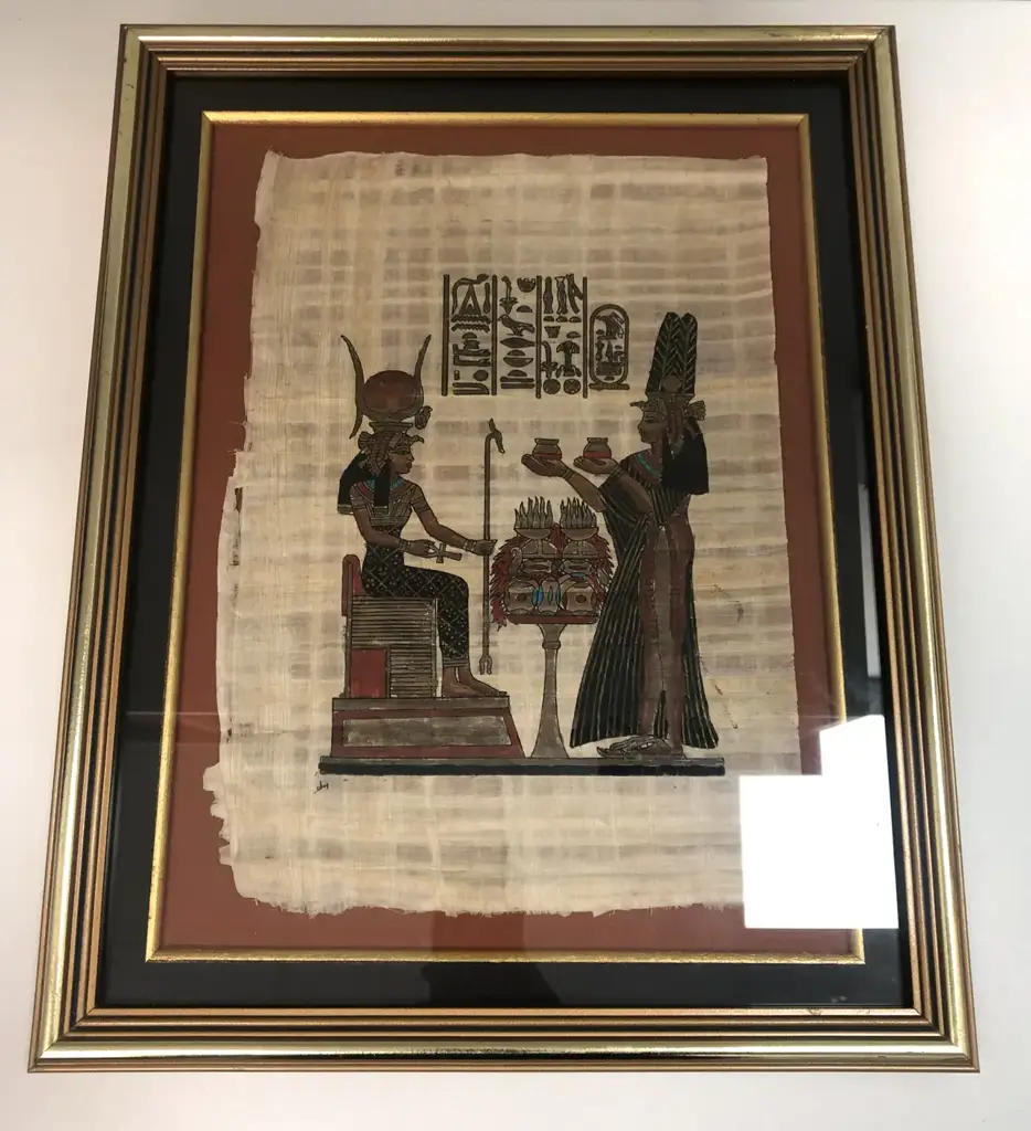 Cleopatra, Egyptian Papyrus Paper Painting - View 2