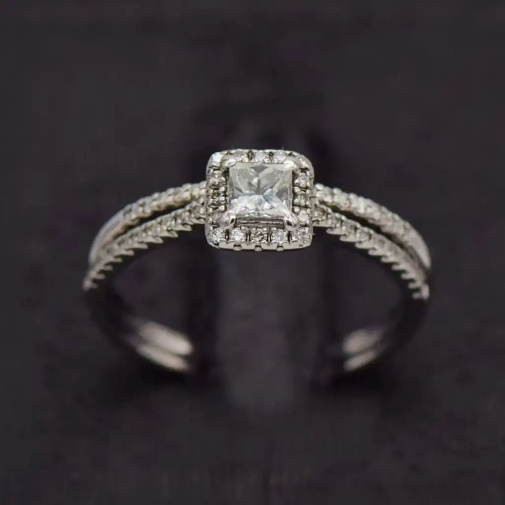 9ct White Gold Wedding Ring Twin Set