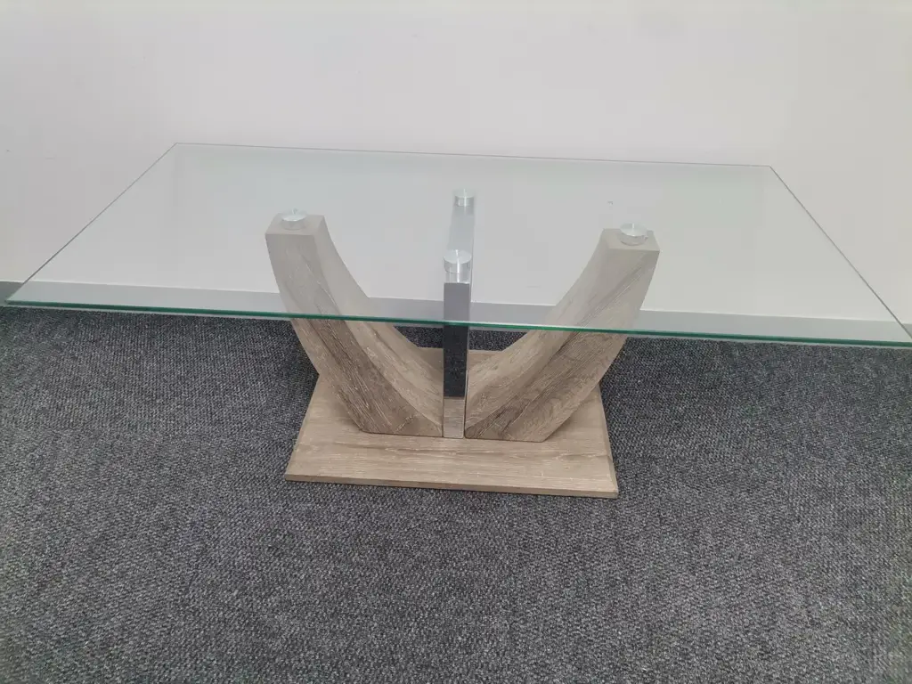 Smte Bateau Glass Coffee Table - Glass Corner Table - View 2