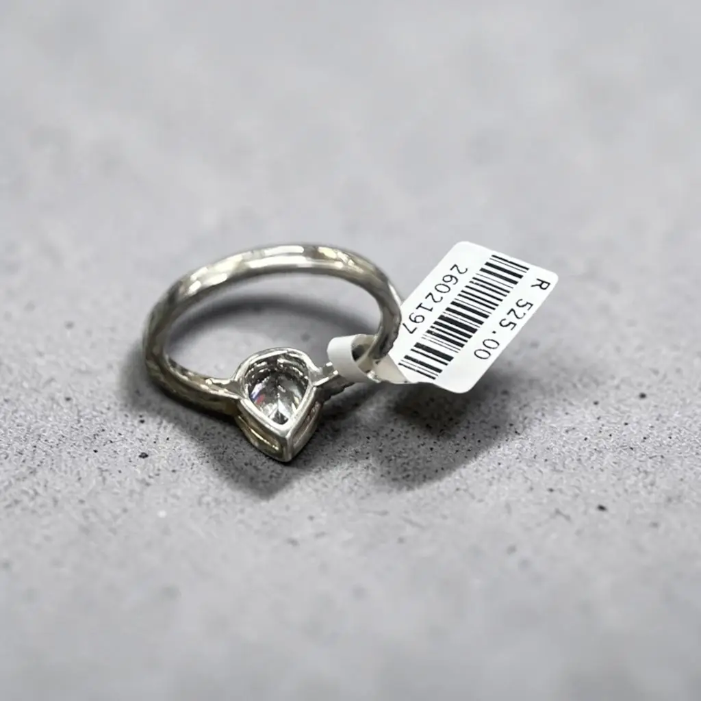 Round Cz Sterling Silver Ring - View 2