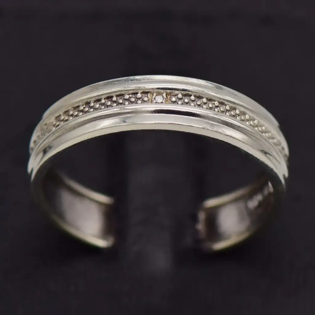 Silver-925 We Wedding Band Patterned
