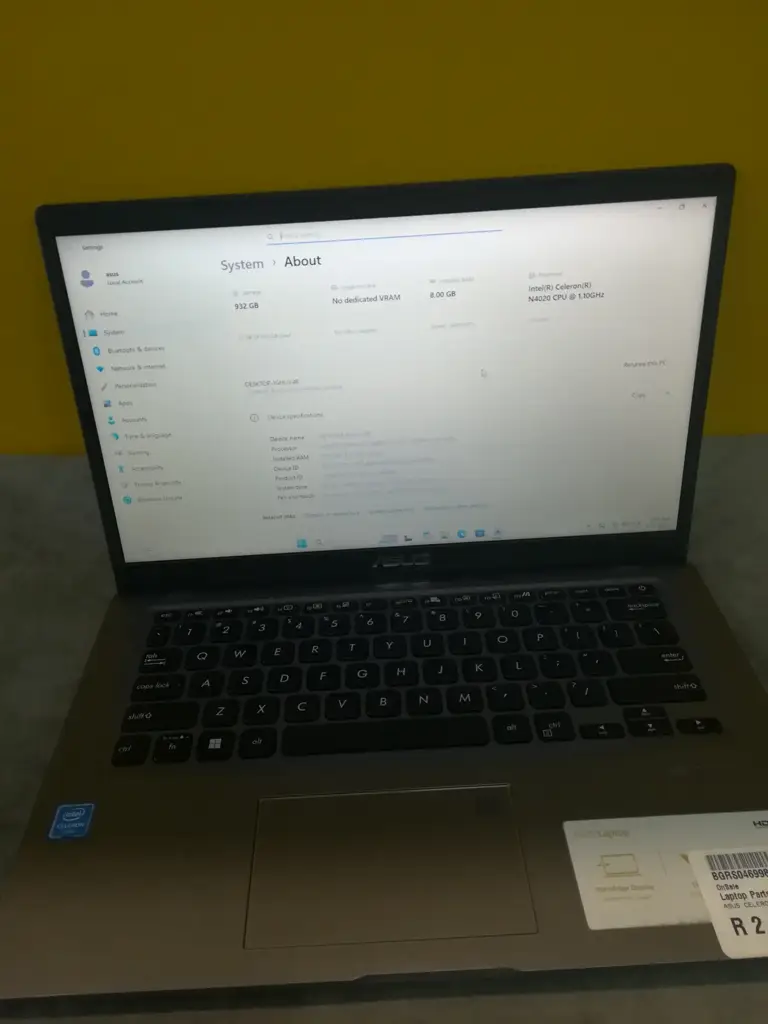 Asus Intel Celeron Laptop - View 3