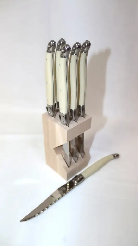 Laguiole By Andre Verdier Debutant Steak Knife Set With Stand, 6-Piece