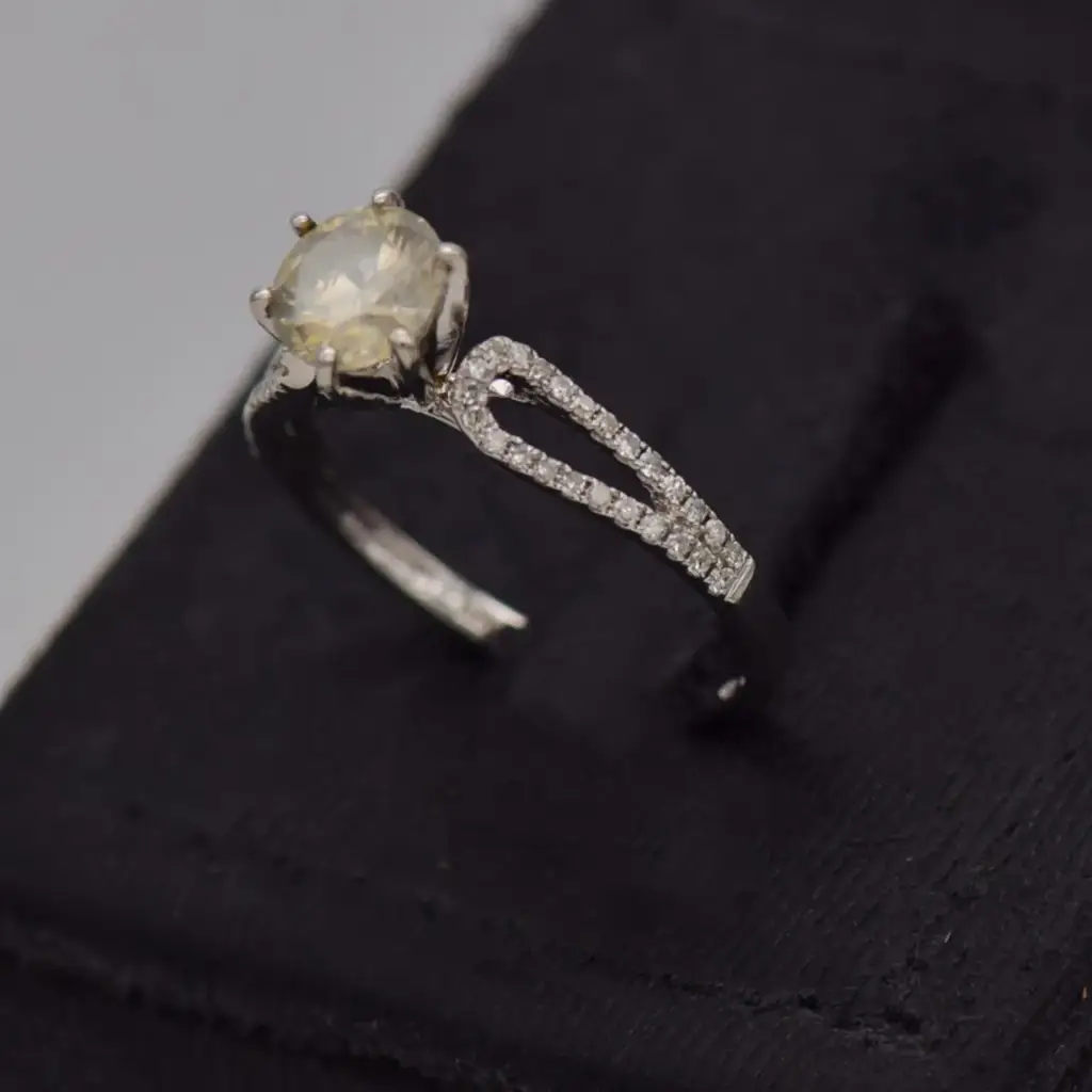 10ct White Gold Engagement Ring - View 3