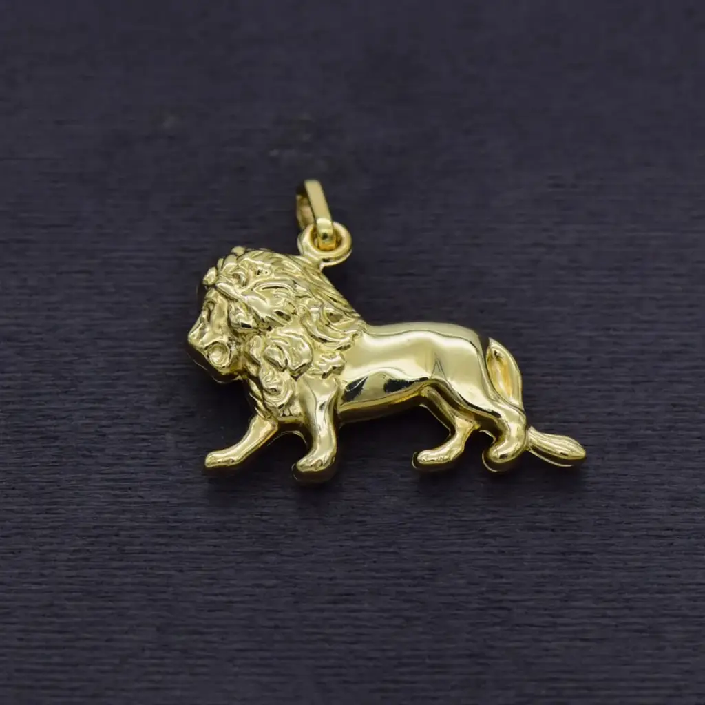 9ct Yellow Gold Pendant Lion