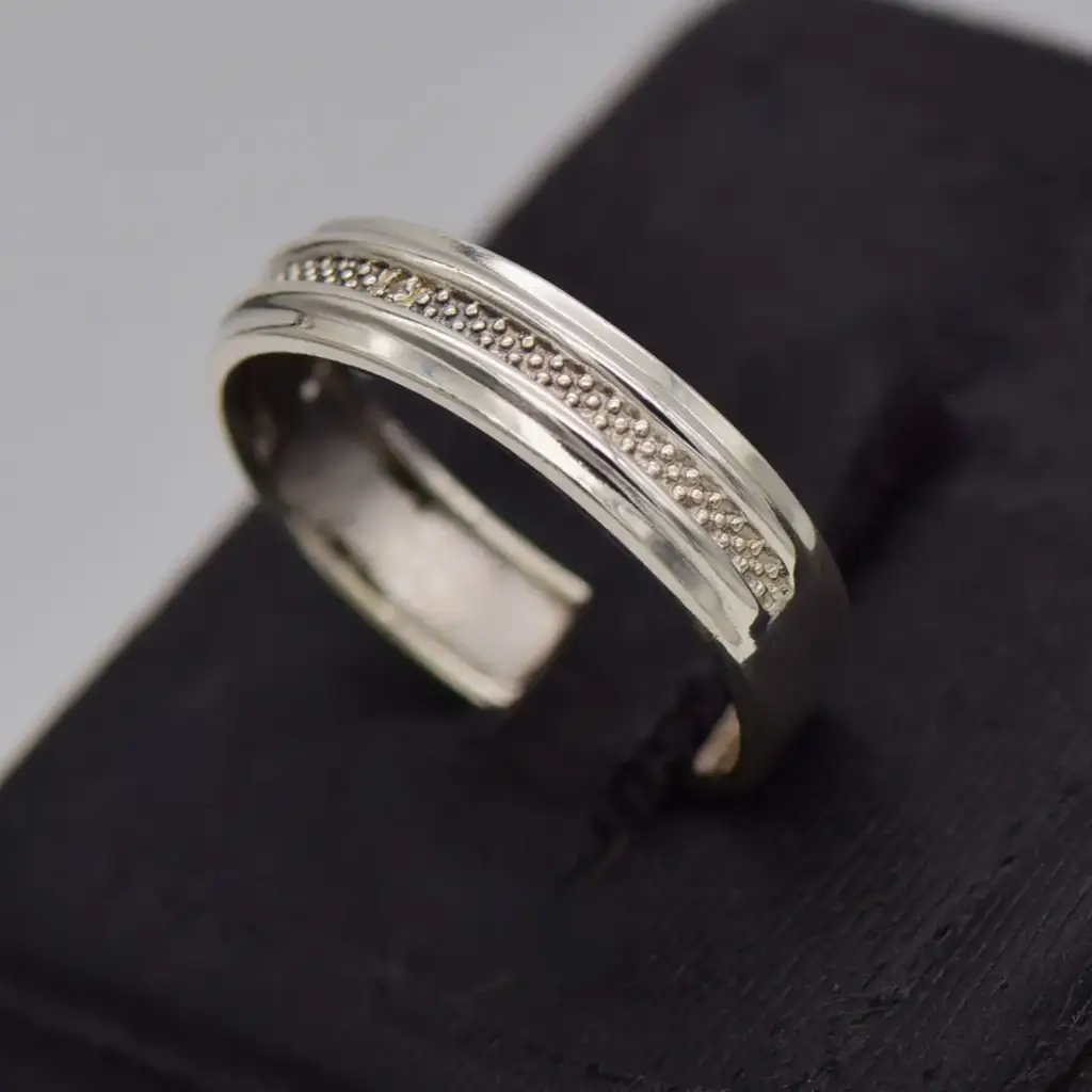 Silver-925 We Wedding Band Patterned - View 3