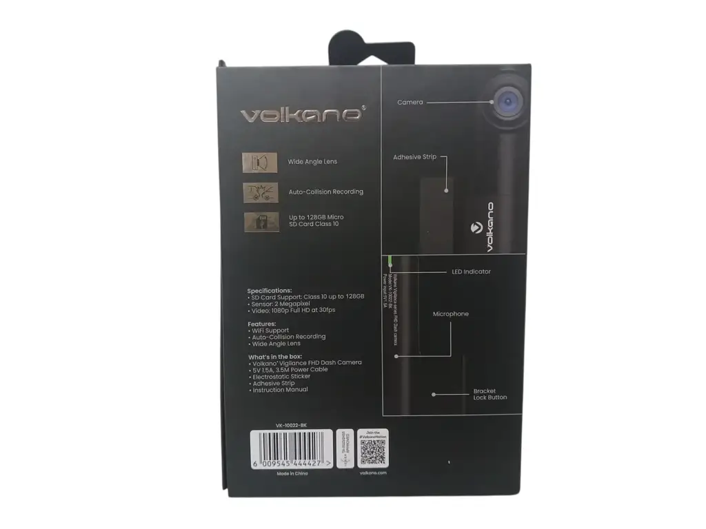 Volcano Vigilance Fhd Dash Camera (Vk-10022-Bk) - View 3