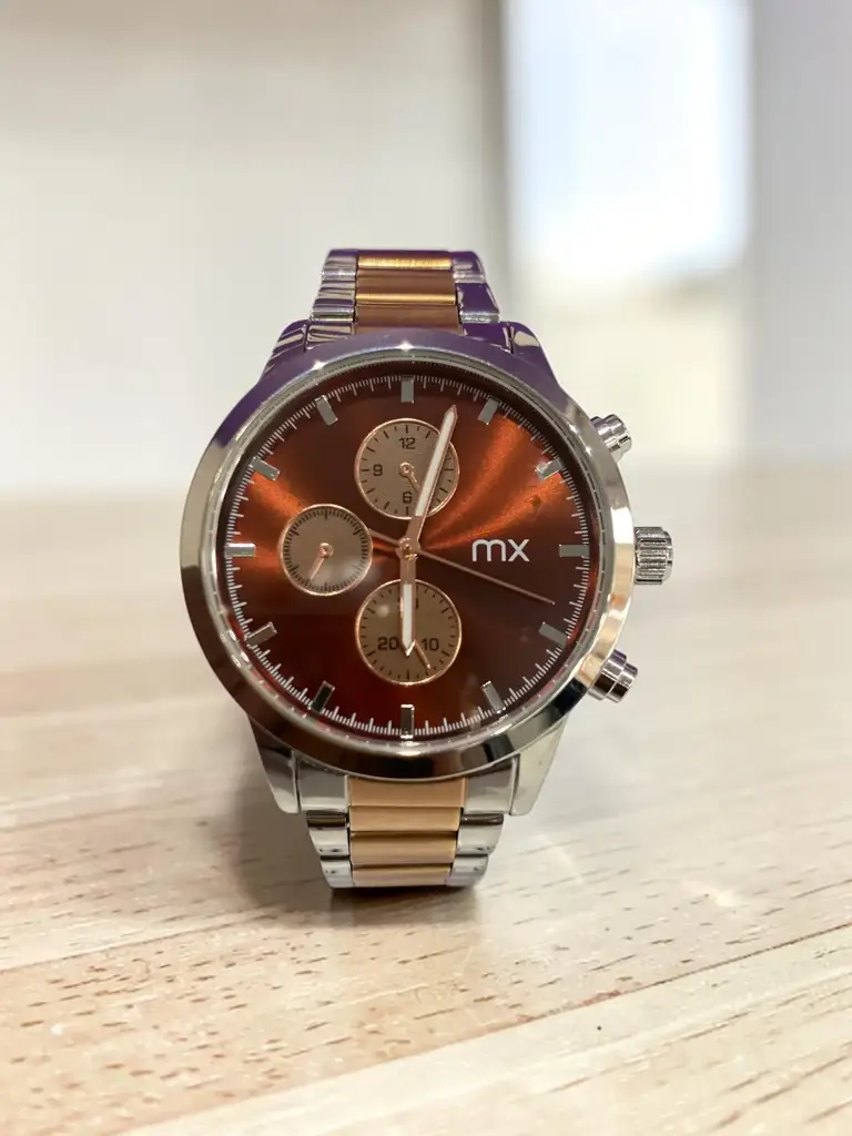 Mx Silver & Rose Plated Two-Tone Bracelet Watch. Mxg W25/1