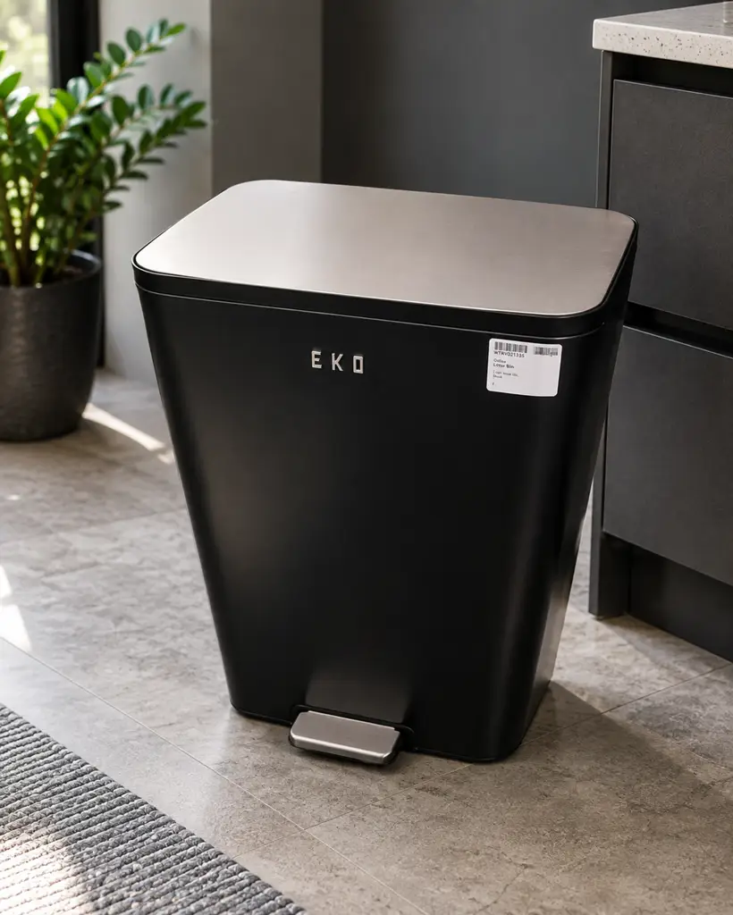 Eko Marina Soft Close Pedal Bin 50L – Black