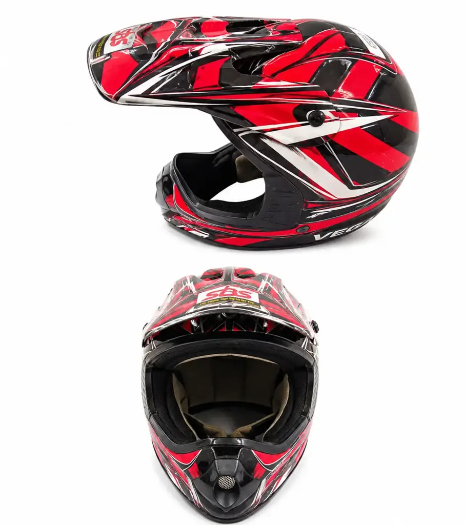 Vega Racing Full-Face Helmet (Red/Black) – Xl (62 Cm) - View 2
