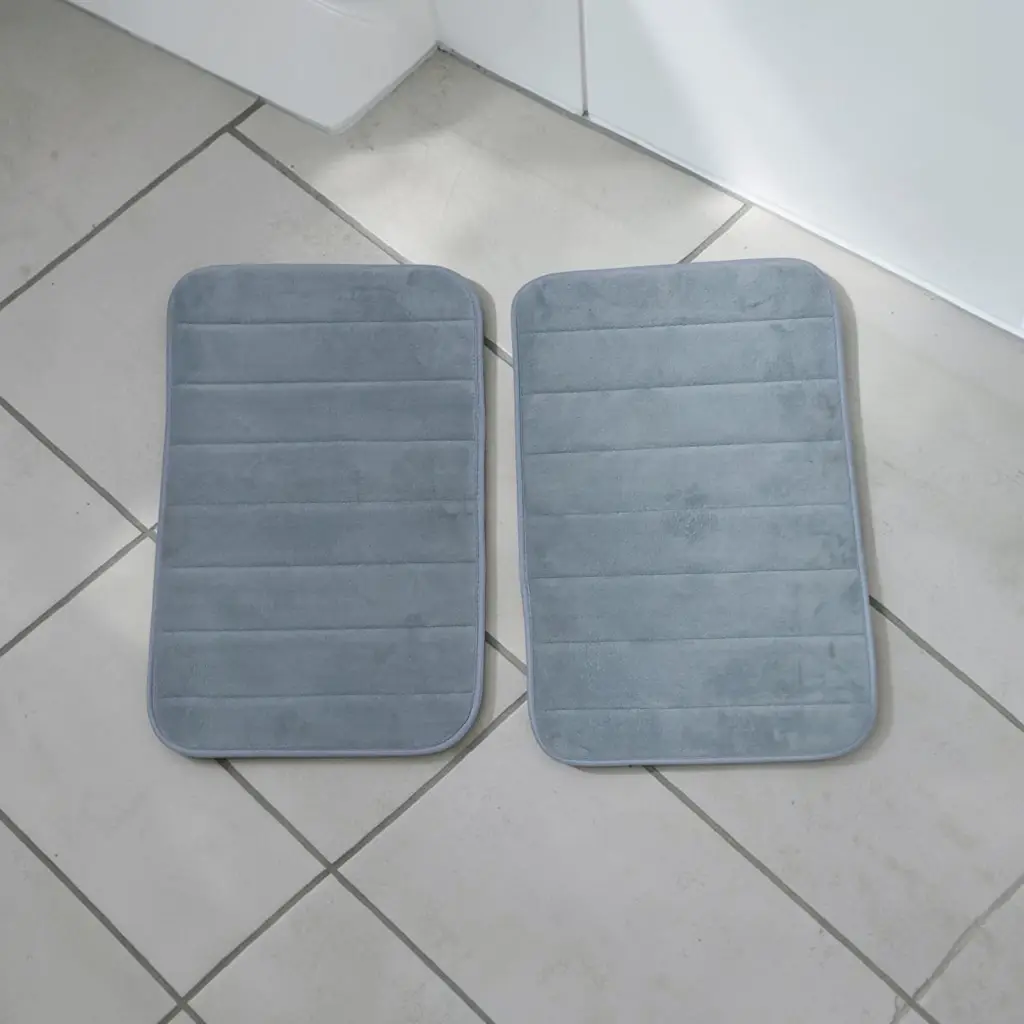 Grey Non‑Slip Bath Mat Set ×2