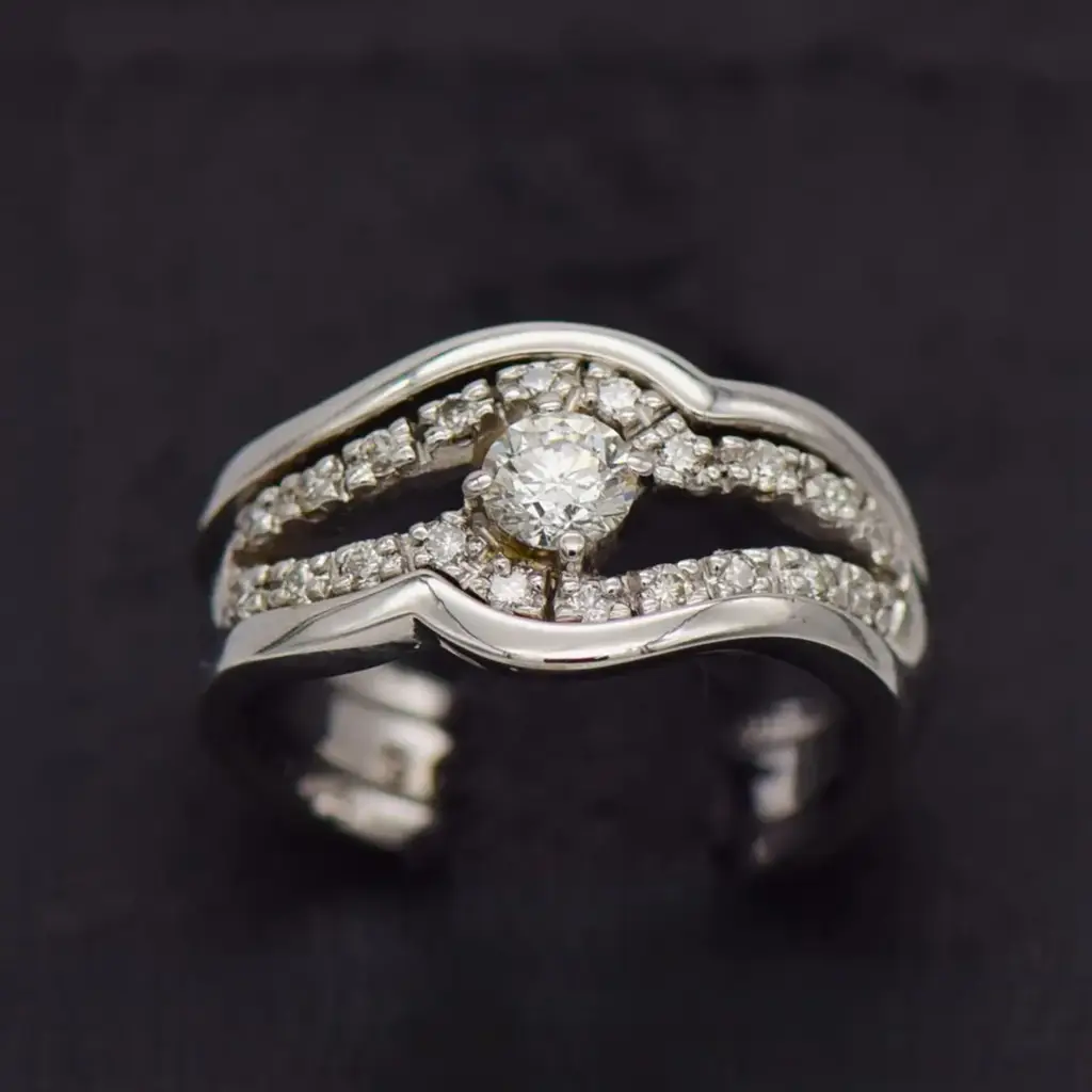 9ct White Gold Wedding Ring Trip Set
