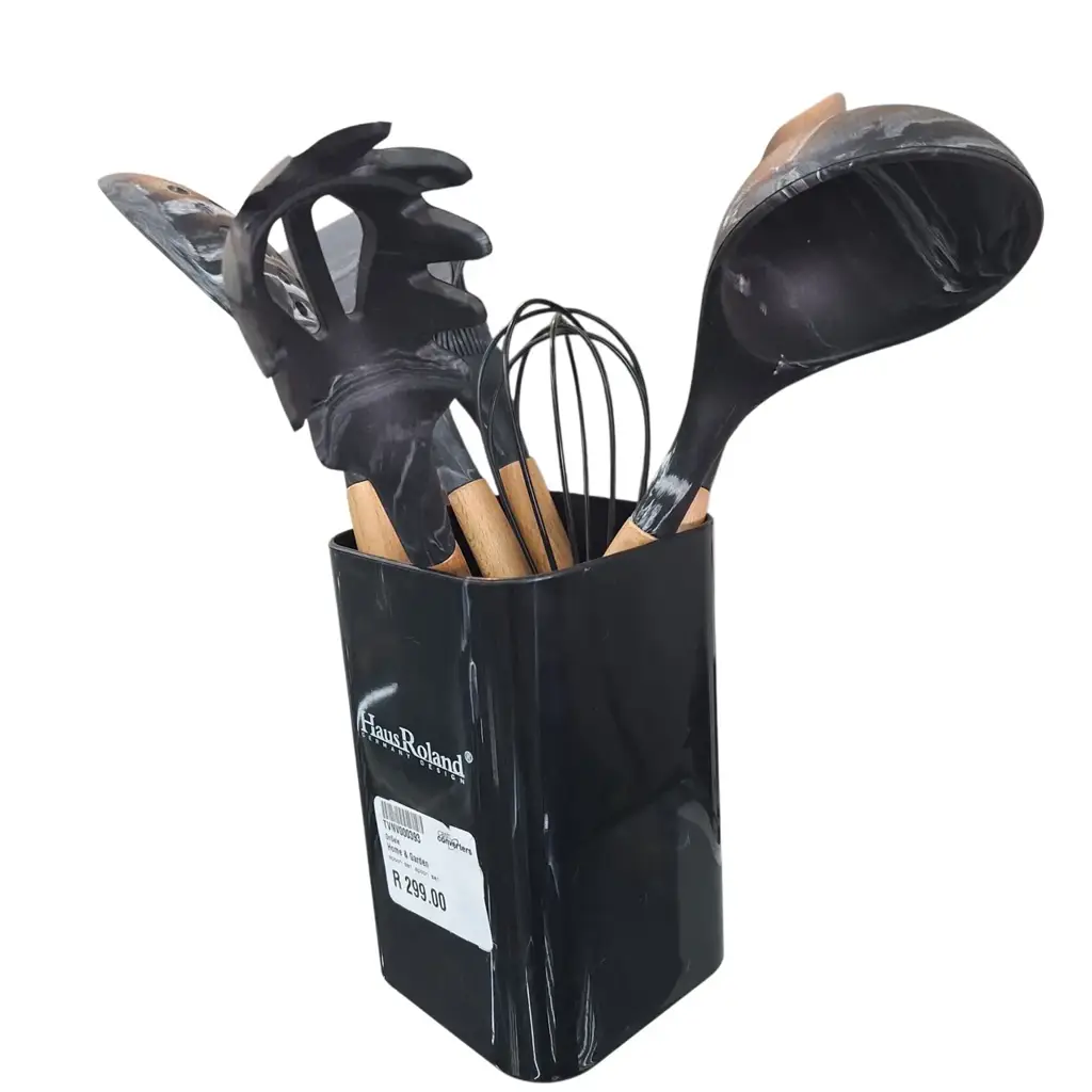 12-Piece Hausroland Black Marble Silicone Kitchen Utensil Set - View 3