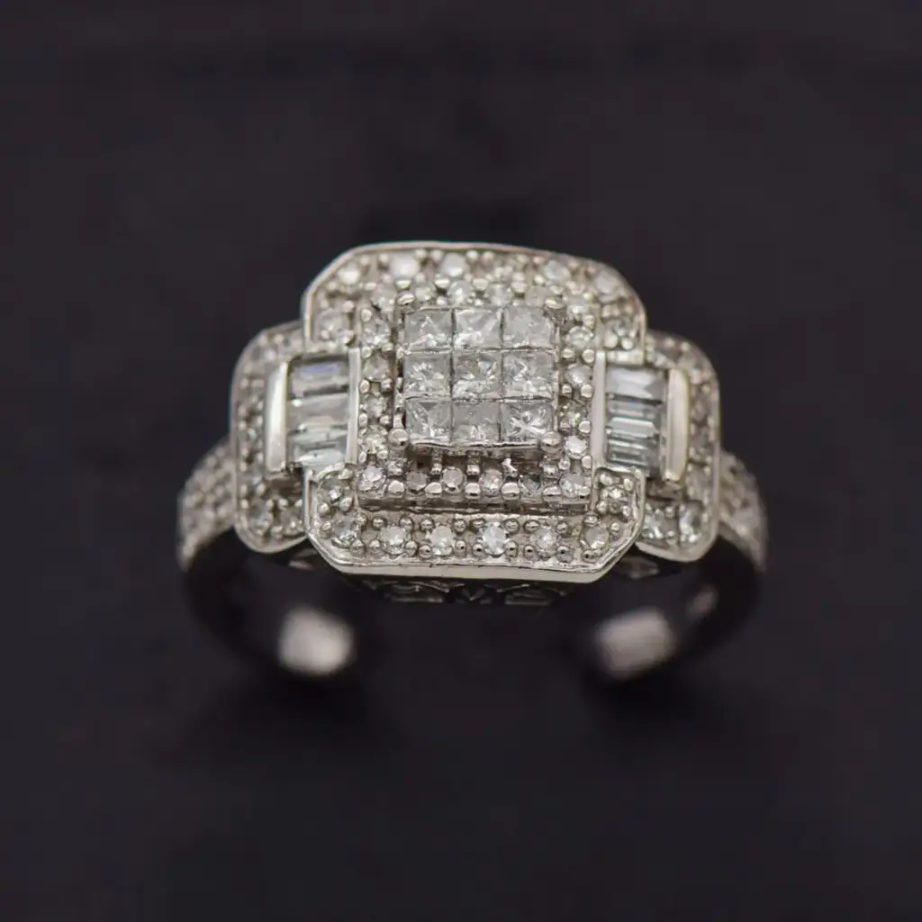 9ct White Gold Engagement Ring