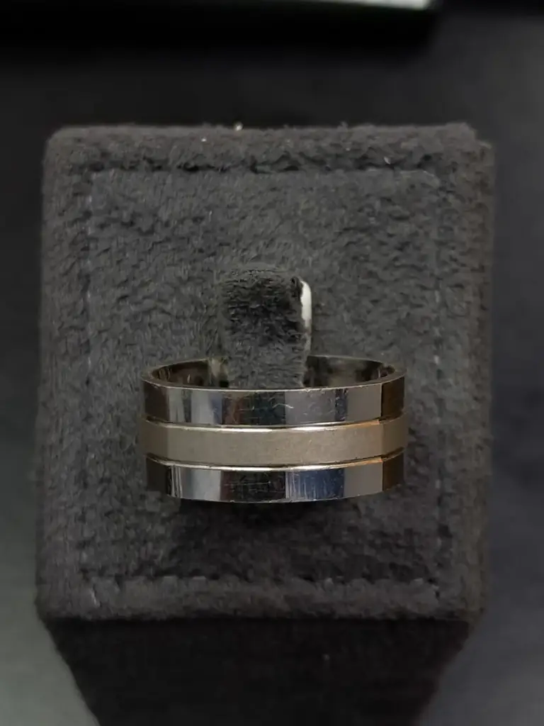 925 Sterling Silver Men’S Satin Center Band Ring