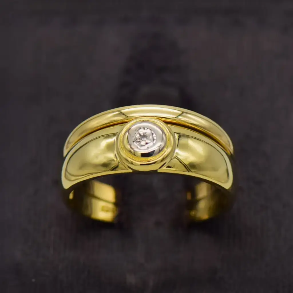 9Ct Yellow Gold Wedding Ring Twin Set