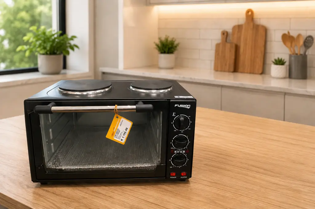 Fussion 32L Oven With 2 Solid Hot Plates (Black)