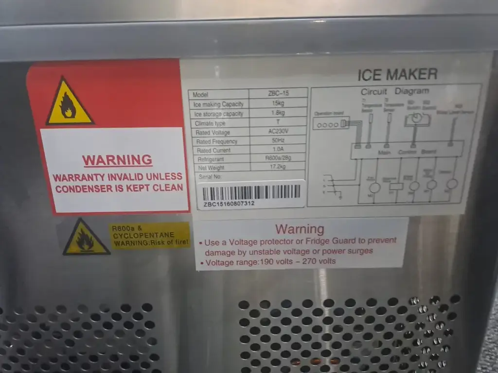Snomaster Zbc-15 Ice Maker – 15Kg Capacity – Second Hand - View 3