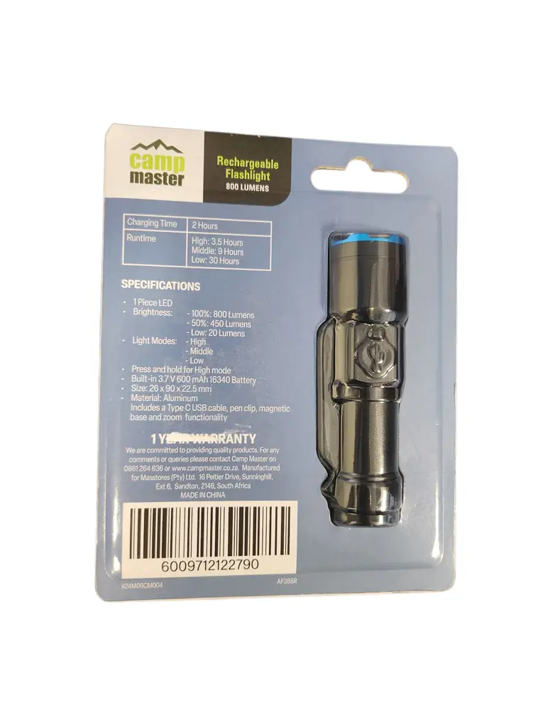Camp Master Rechargeable Flashlight - View 2