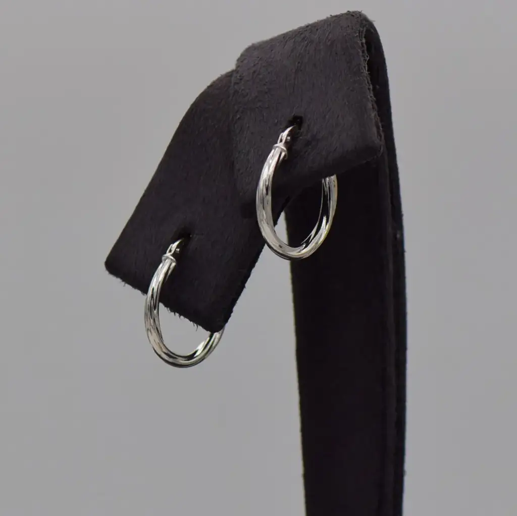 9ct White Gold Hoop Earrings