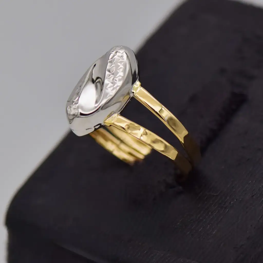 18ct Two Tone Gold Dress Ring - View 3