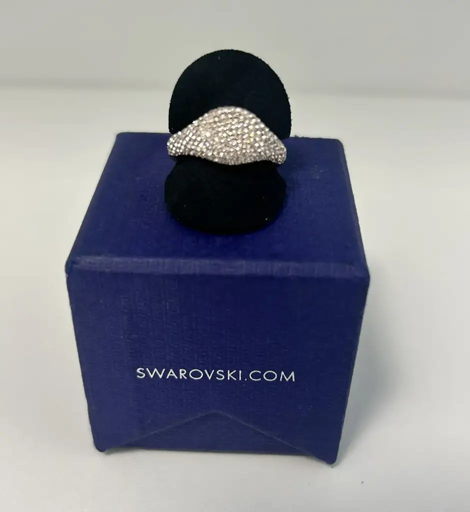 Swarovski Signet Rose Gold Dress Ring - View 2