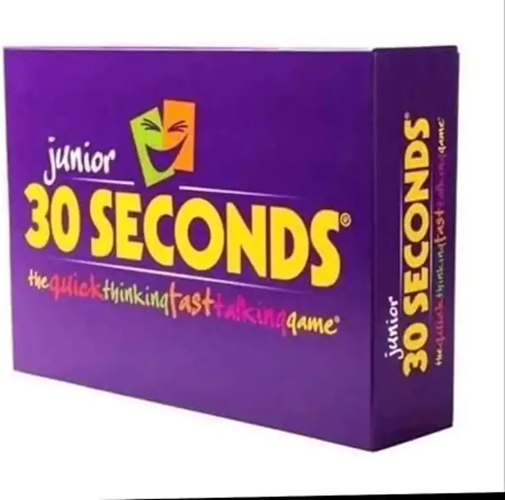 30 Seconds Junior Board Game, Quick Thinking Fast Talking Family Game, Purple Box Edition