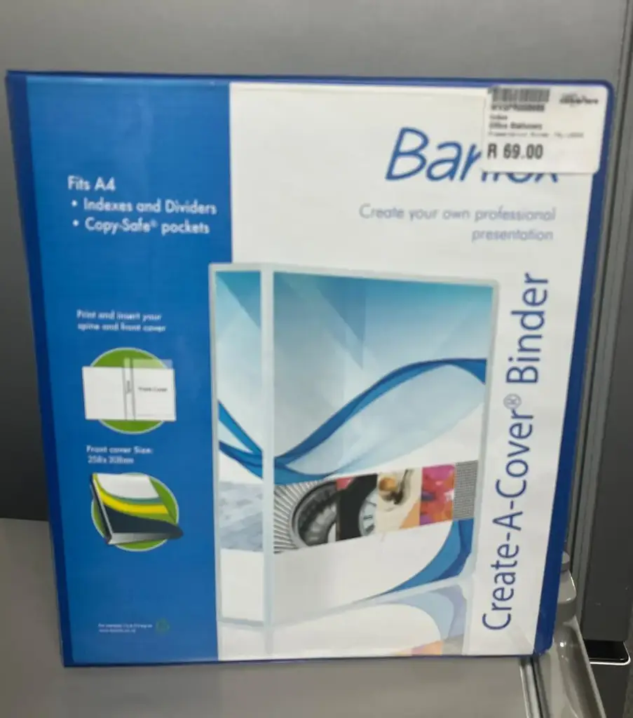 Bantex Presentation Binder Pvc A4 – Clear Pocket Front And Spine, 2 D-Ring. 30Mm.