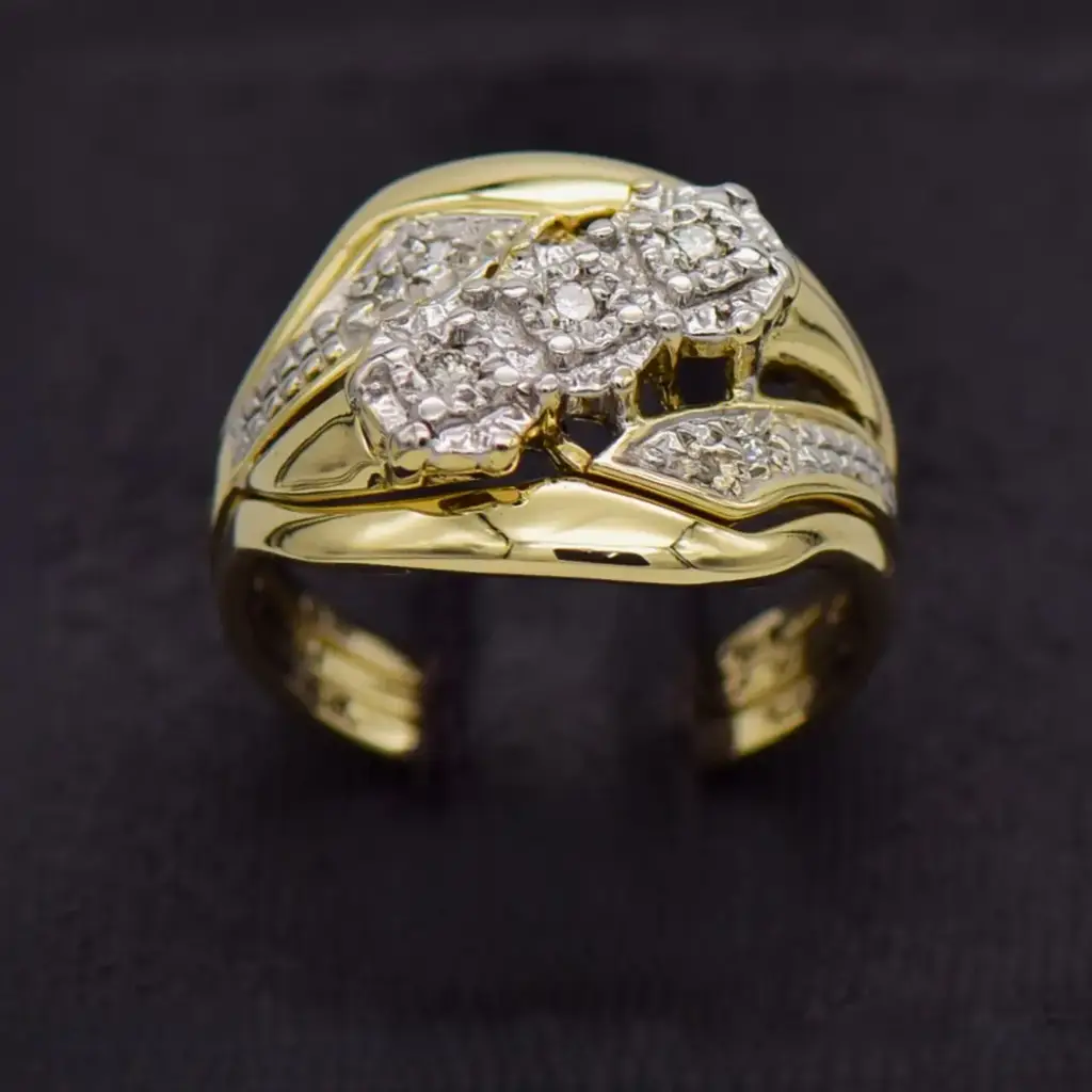 9ct Yellow Gold Wedding Ring Trip Set