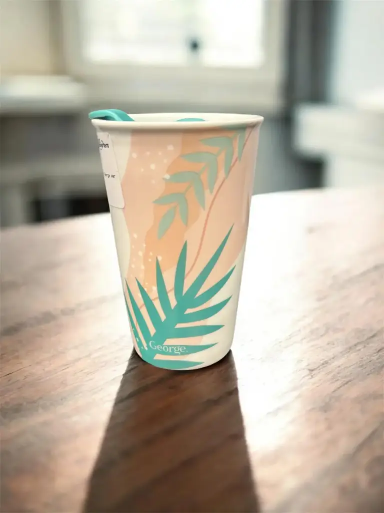 Double Wall Porcelein Travel Mug - View 2