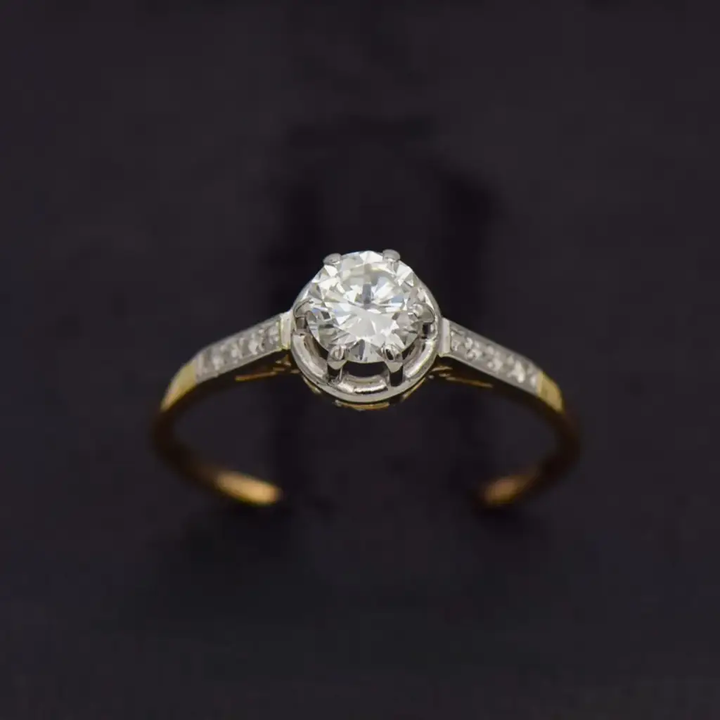 16ct Yellow Gold & Platinum-PT Engagement Ring