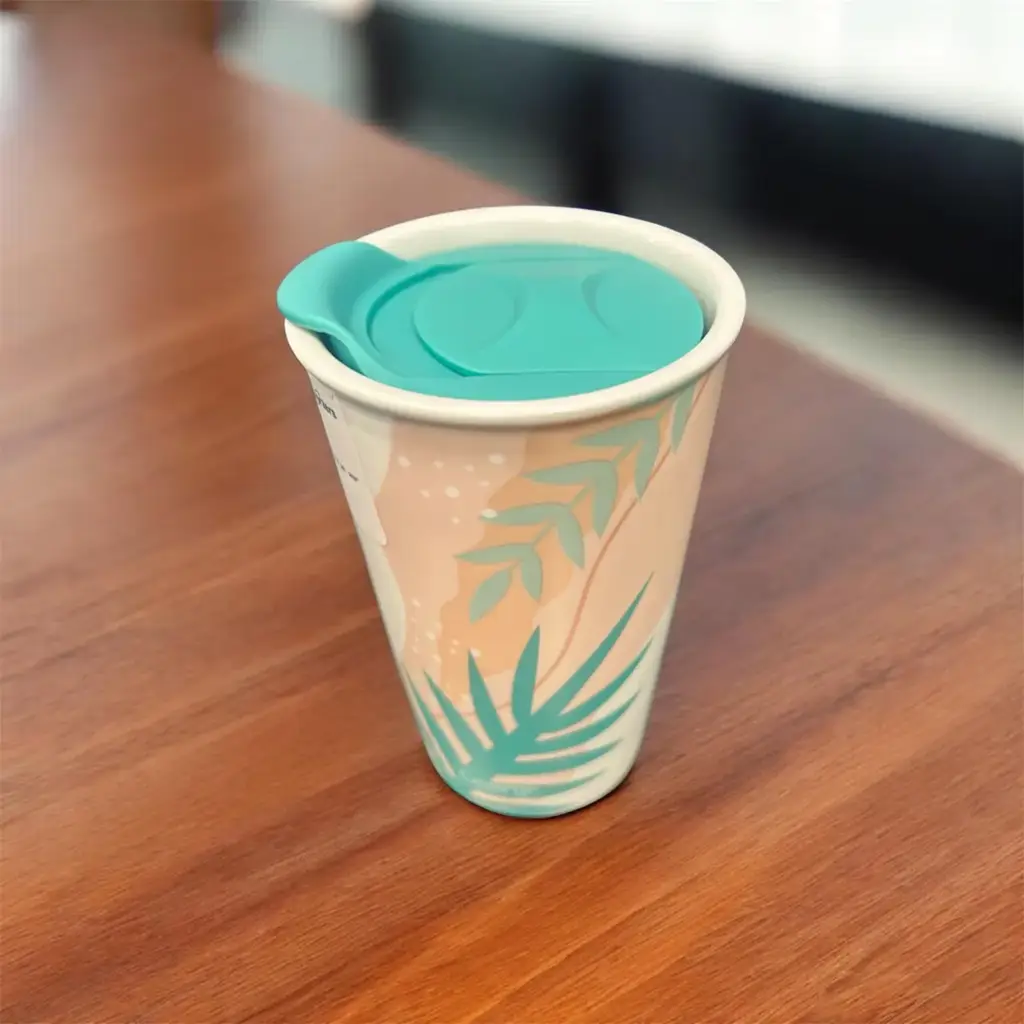 Double Wall Porcelein Travel Mug - View 3