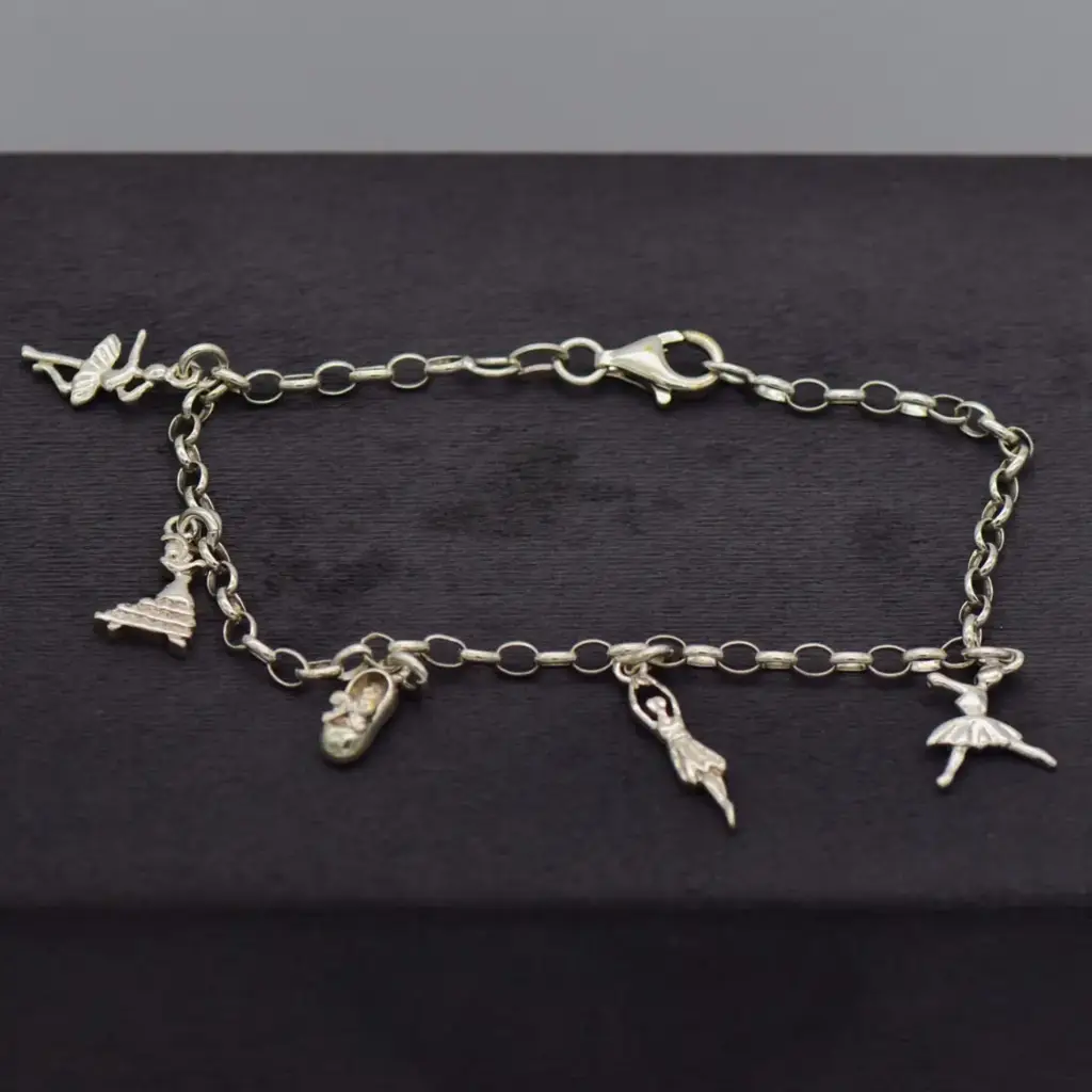 Silver-925 Charm Bracelet Rolo-Link