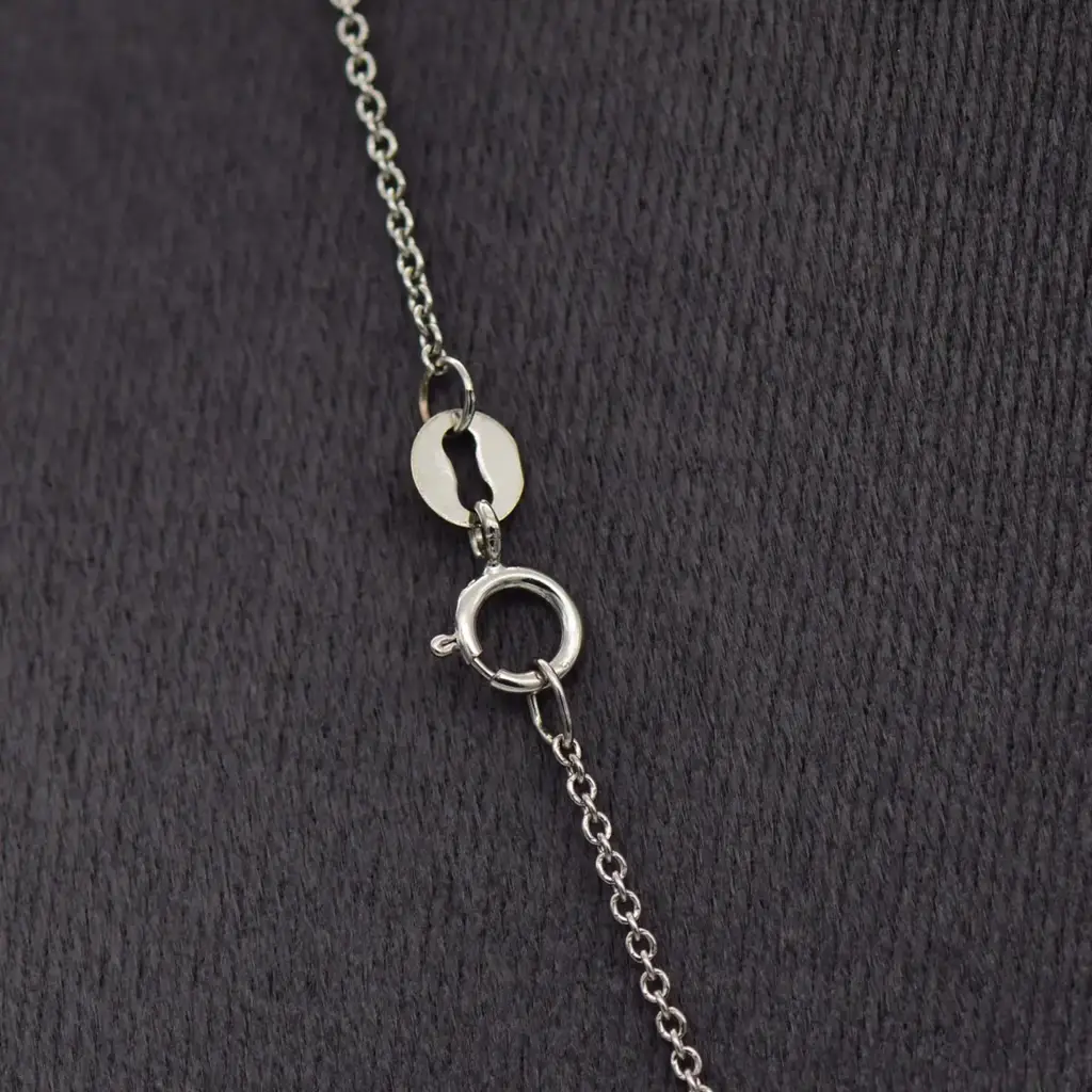 9ct White Gold Chain & Pendant - View 3