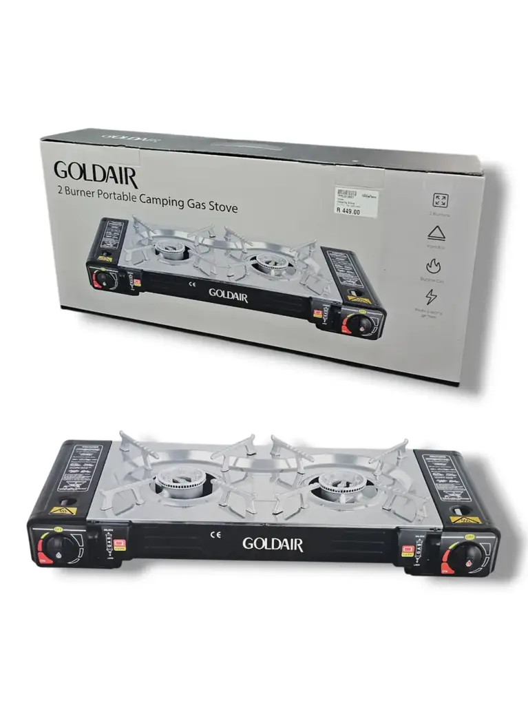 Goldair 2 Burner Portable Camping Gas Stove