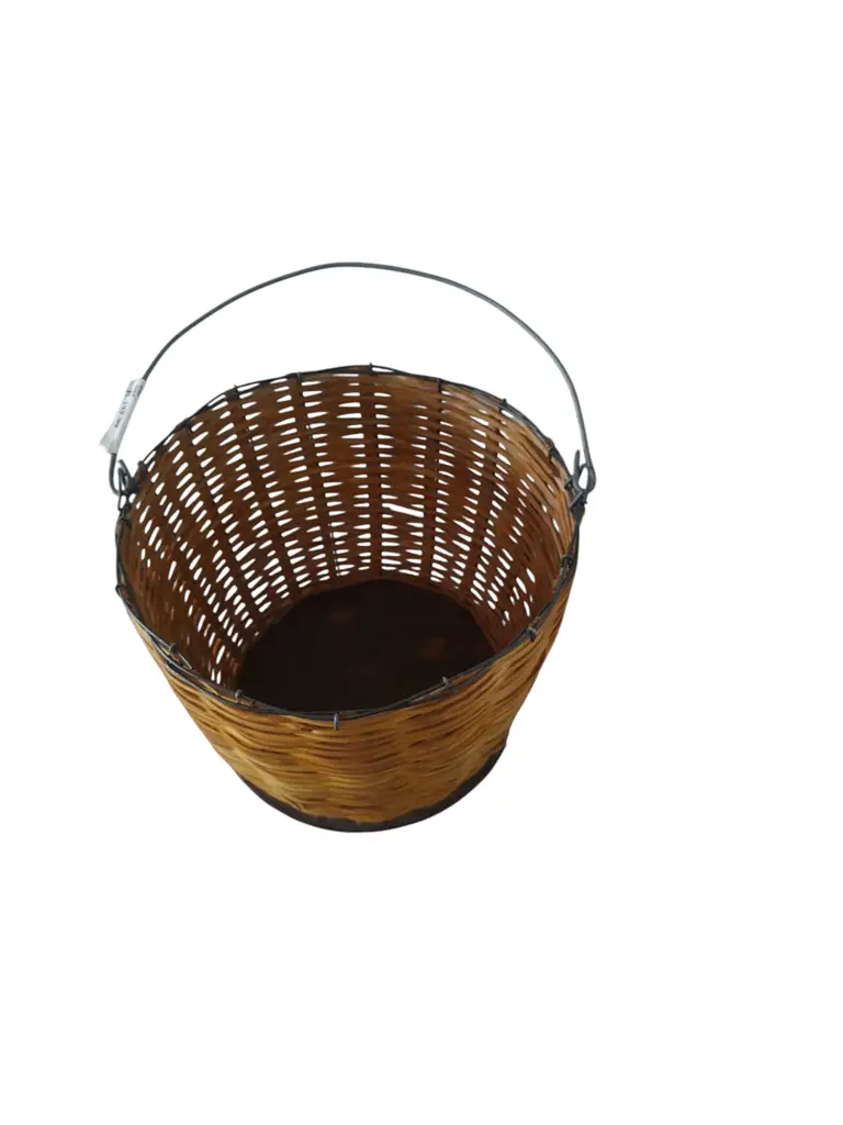 Medium Bamboo Basket With Handle - View 3
