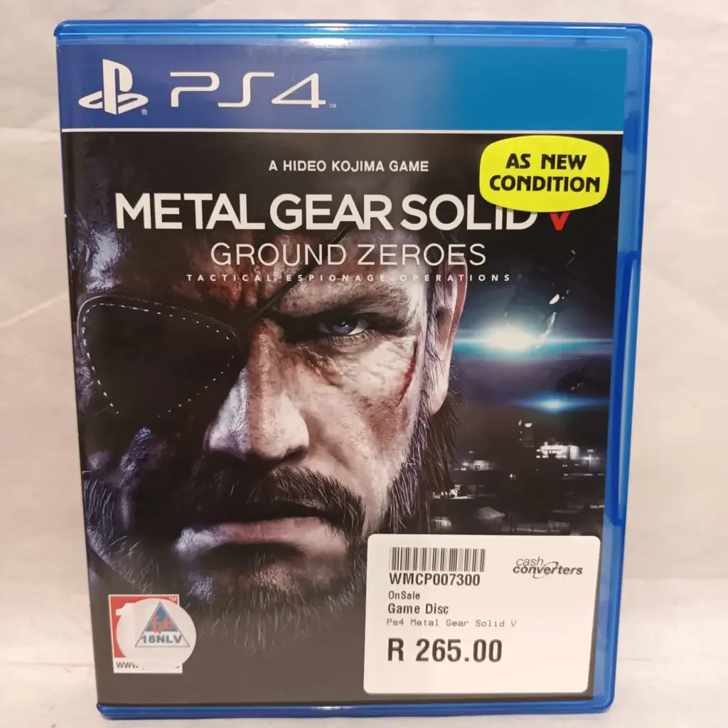 Ps4 Metal Gear Solid V Ground Zeroes Game Disc