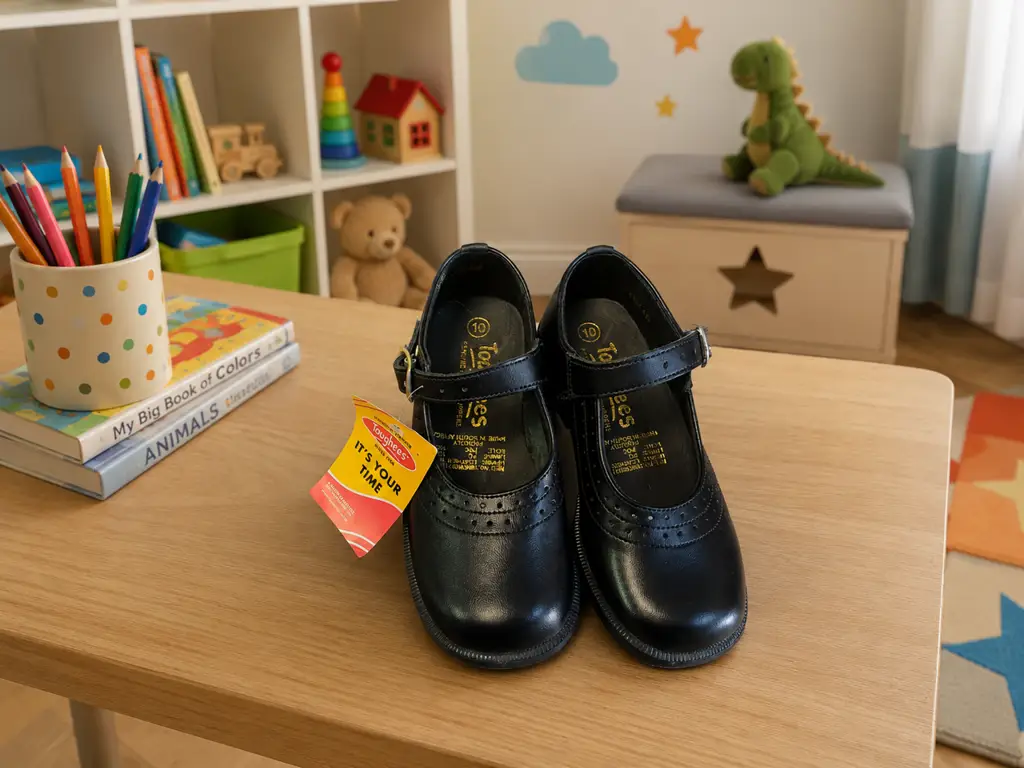 Toughees Black School Shoes – Uk Size 10 – Second Hand