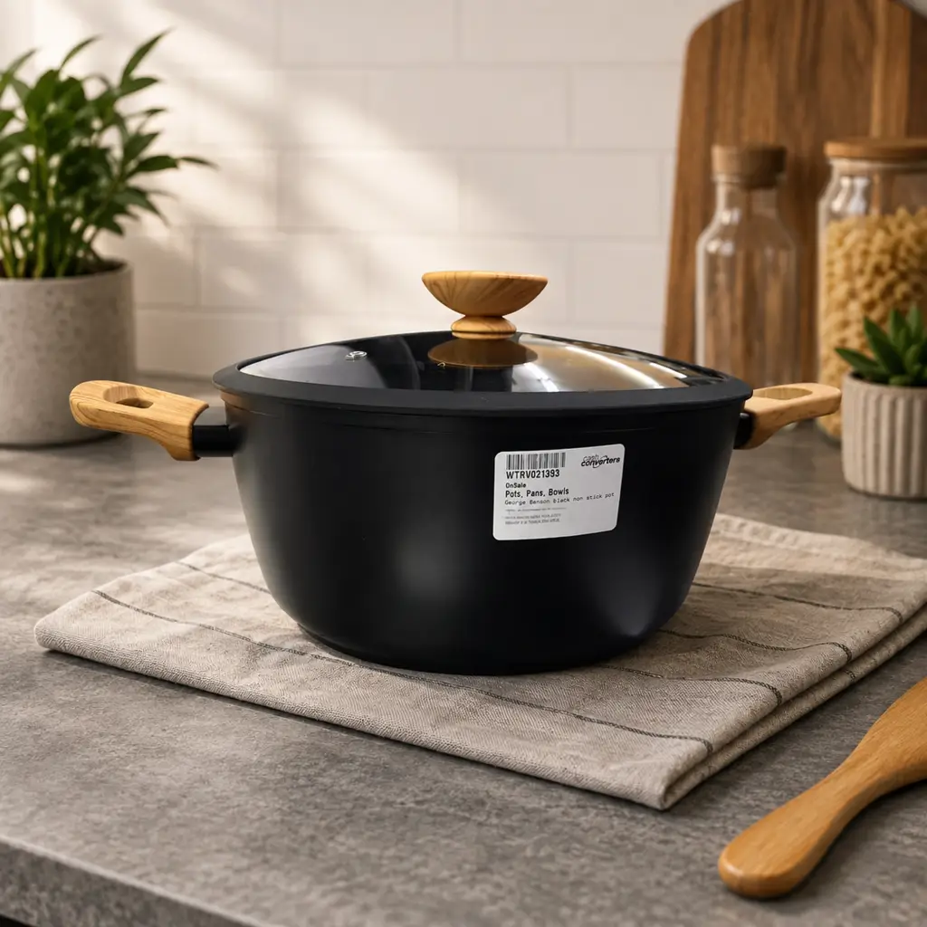 George Mason Black Non-Stick Pot With Lid