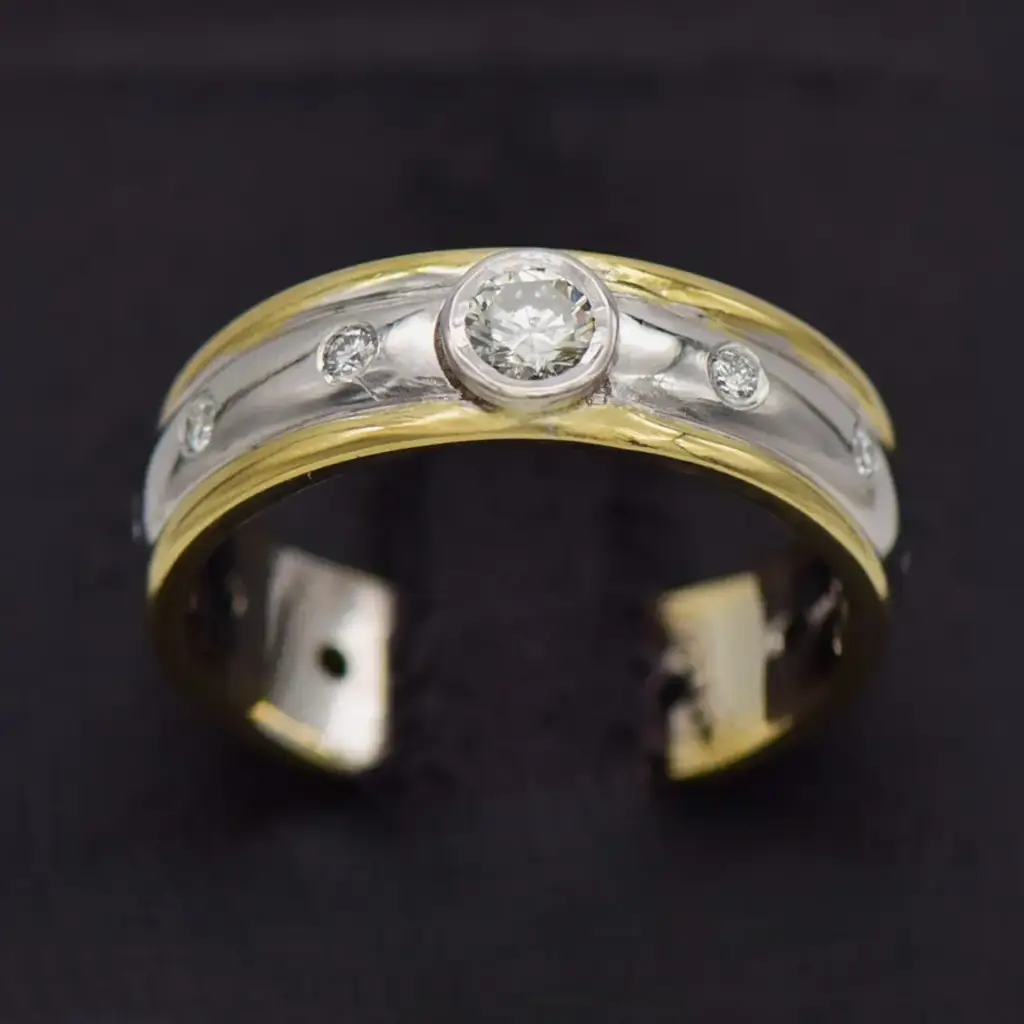 14ct Two Tone Gold Engagement Ring