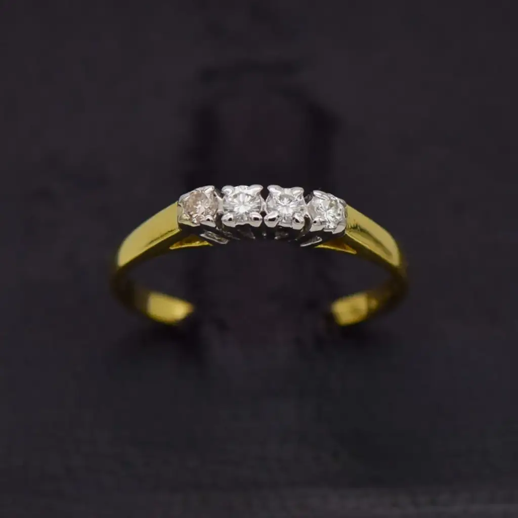 18ct Yellow Gold Half Eternity Four Stone Ring