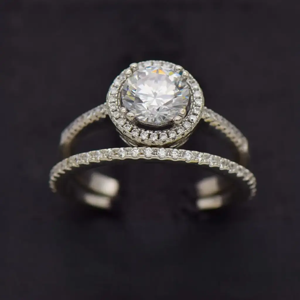 Silver-925 Wedding Ring Twin-Set