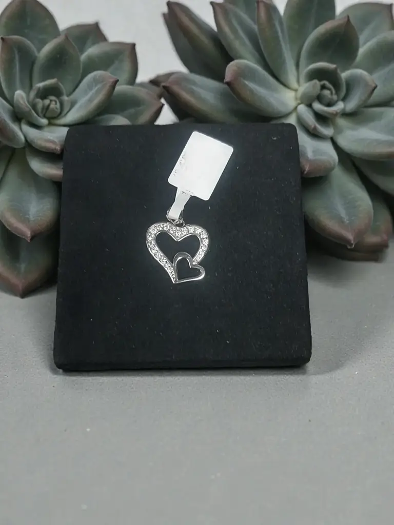 Double Heart Silver Pendant