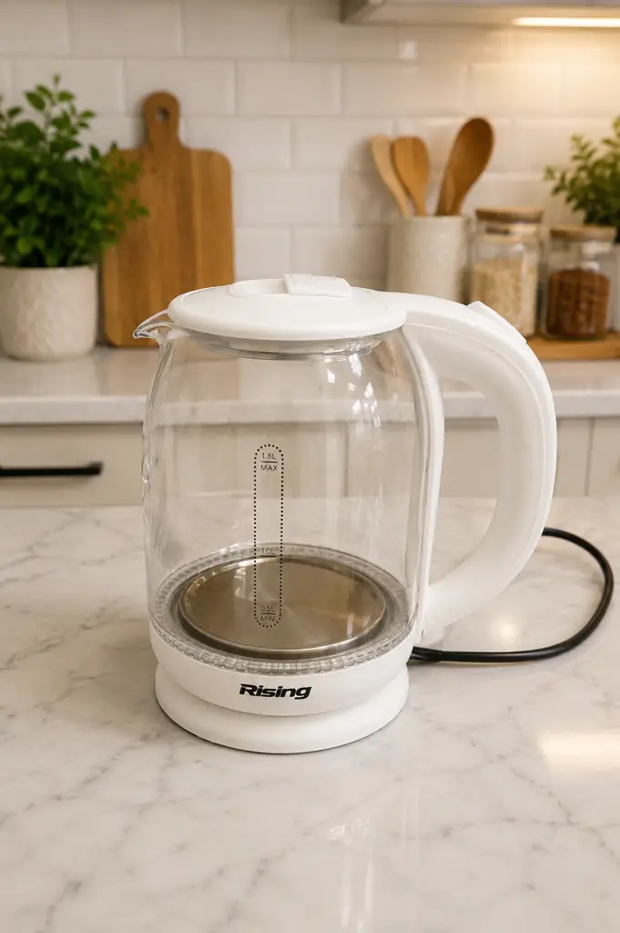 Rising 1.7L Cordless Glass Electric Kettle