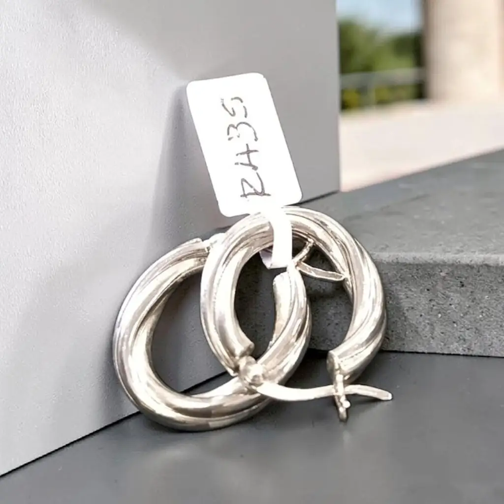 Silver Hoop Earrings Roma- M12396
