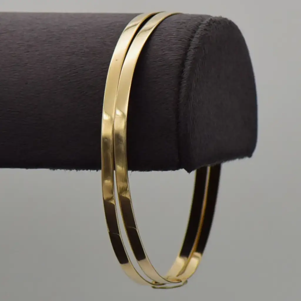 7ct Yellow Gold Twin Bangle Plain