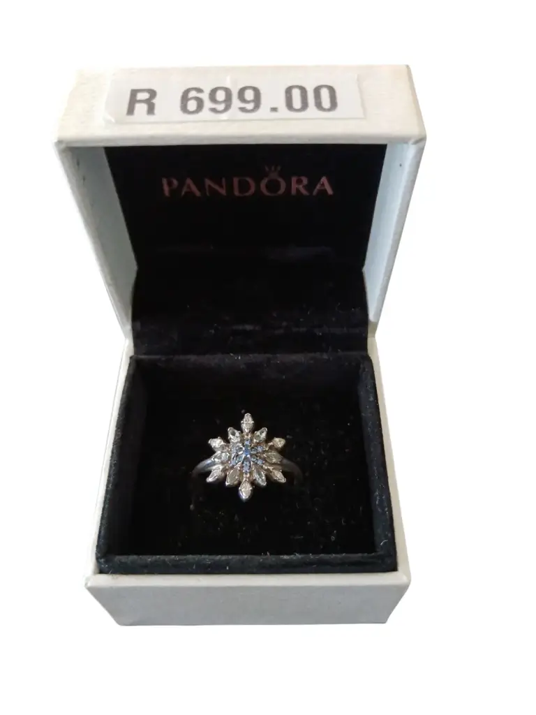 Genuine Pandora Blue Snowflake Christmas Winter Ring - View 2