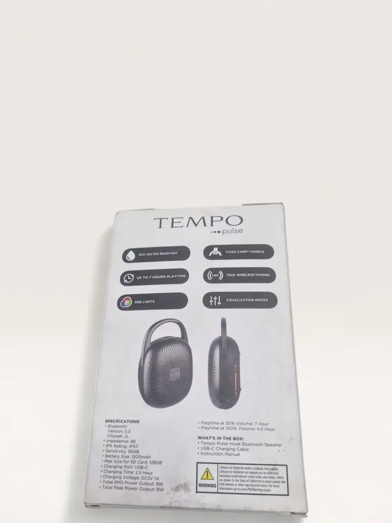 Tempo Pur0038137 Bluetooth Speaker - View 2