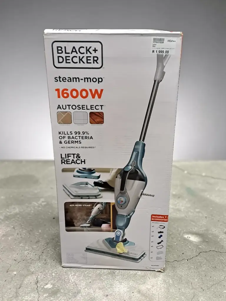 Black+Decker 1600W Steam-Mop + Delta Head + 7 Accessories (In Box As New)