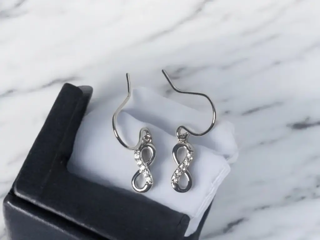 Sser 207 Infinity Fish Hook Earrings - View 3
